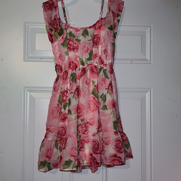 Childrens Place Pink Floral dress size 7/8 - Picture 2 of 5